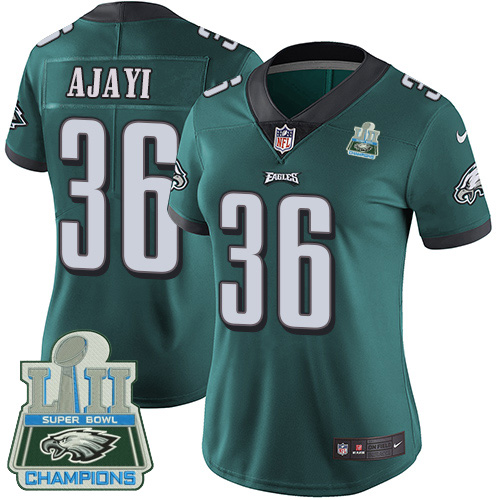 Nike Eagles #36 Jay Ajayi Midnight Green Team Color Super Bowl LII Champions Women's Stitched NFL Vapor Untouchable Limited Jersey